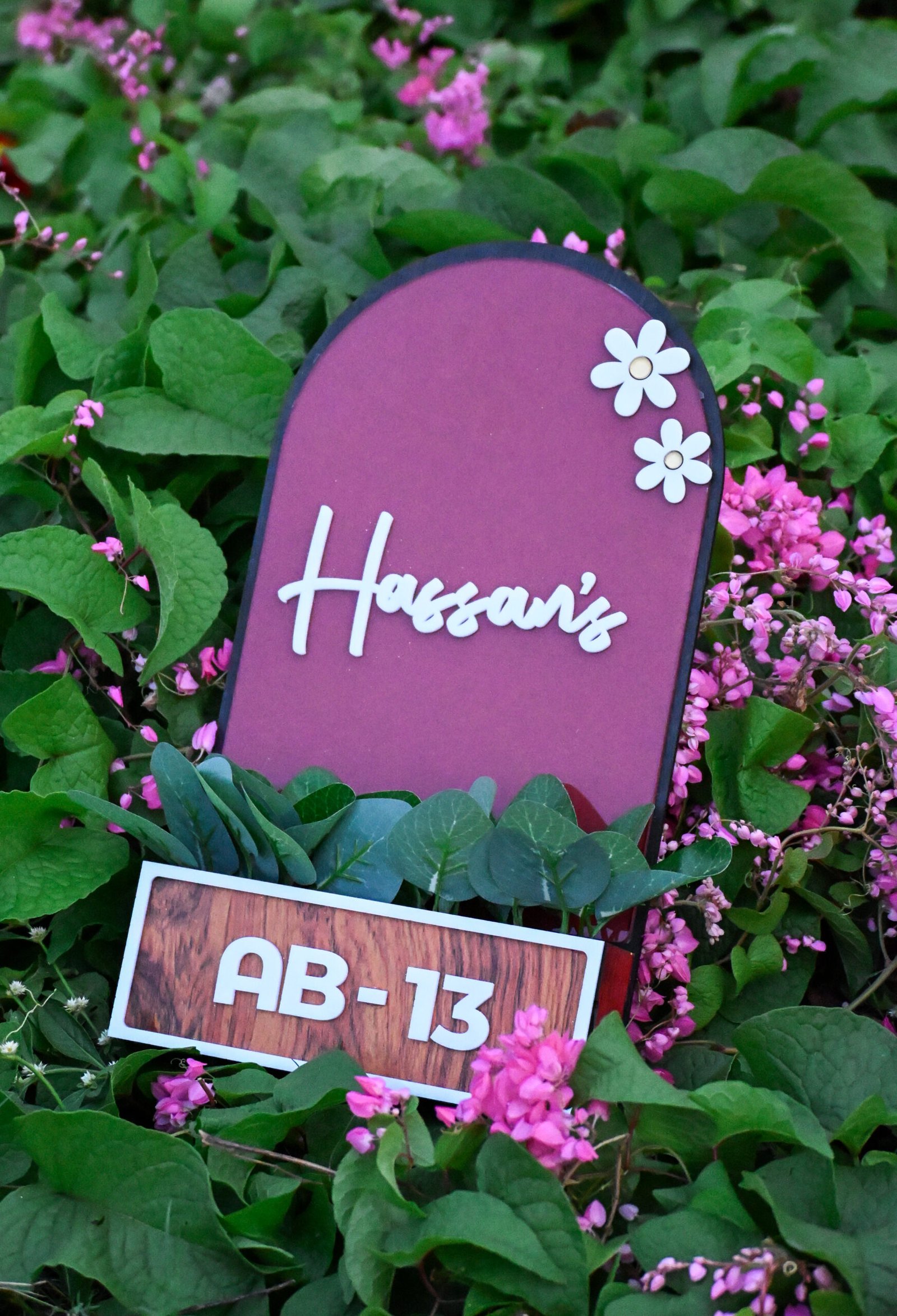 House Name Planter Lavender & Maroon And Aqua Green - Image 2